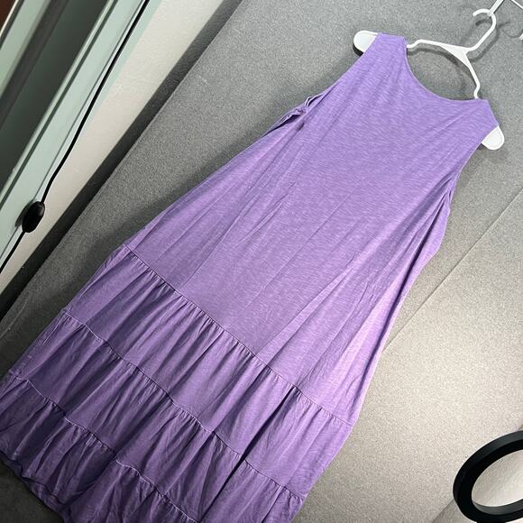 Canyon Retreat Petite Sierra Knit Tiered Tank Maxi Dress Soft Arethust Size XLP - Picture 2 of 12